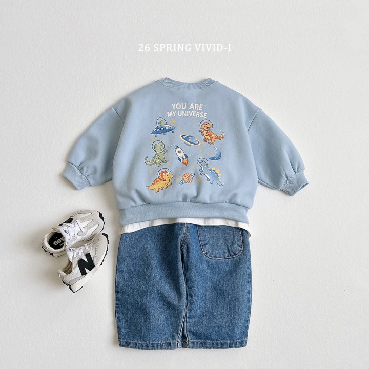 Vivid I - Korean Children Fashion - #kidsshorts - Space Jurassic Sweatshirt - 11