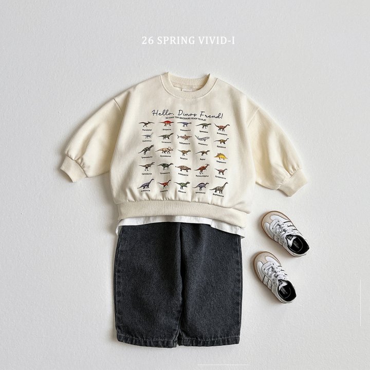 Vivid I - Korean Children Fashion - #kidsshorts - Tiny Dino Sweatshirt - 10