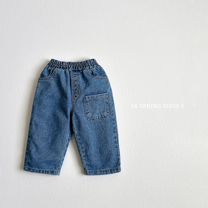 Vivid I - Korean Children Fashion - #fashionkids - Pocket Denim Pants - 4