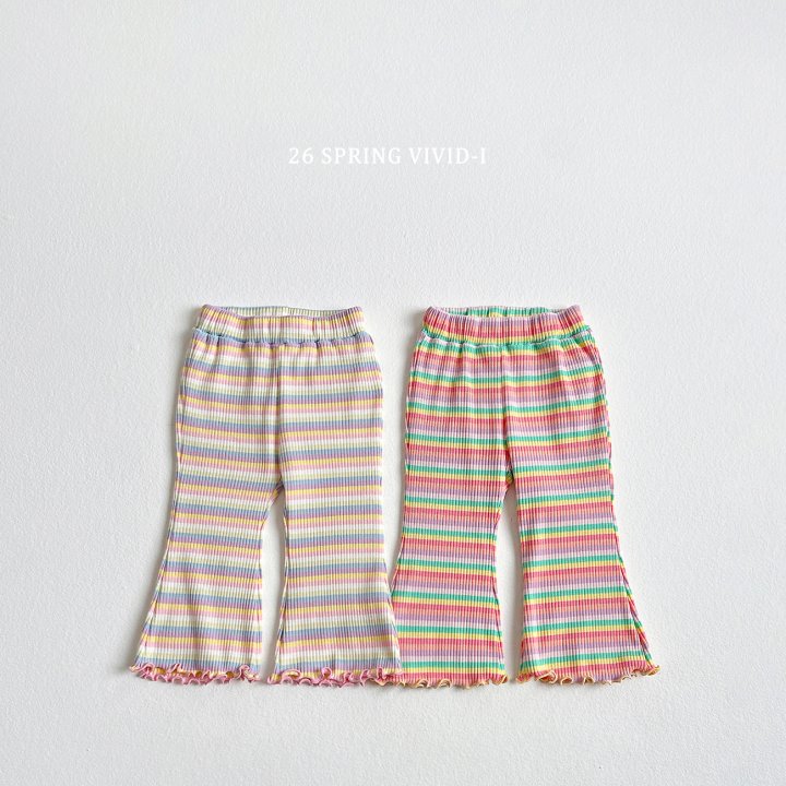Vivid I - Korean Children Fashion - #kidsshorts - Rainbow Bootcut Pants