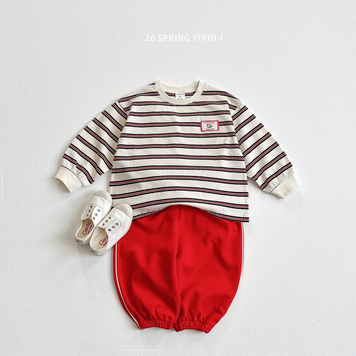 Vivid I - Korean Children Fashion - #kidsshorts - Stripe Point Jogger Pants - 12