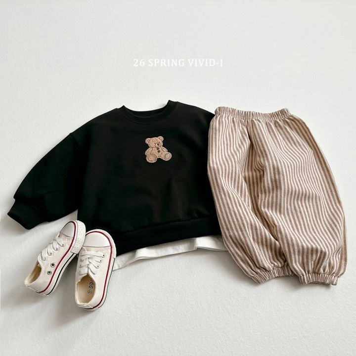 Vivid I - Korean Children Fashion - #kidsshorts - Vertical Stripe Jogger Pants - 7