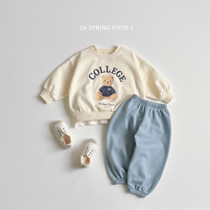 Vivid I - Korean Children Fashion - #kidsshorts - College Bear Set - 9