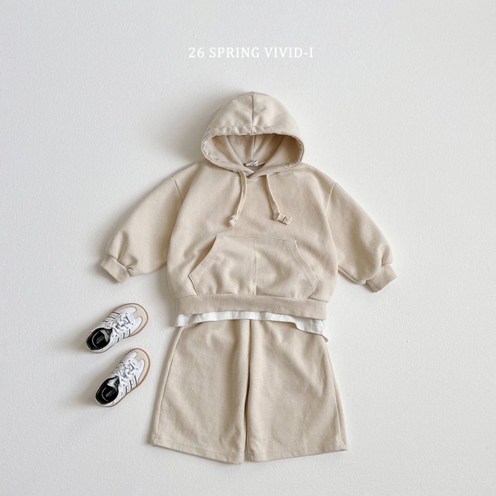 Vivid I - Korean Children Fashion - #kidsshorts - Hooded Mid Pants Set - 3