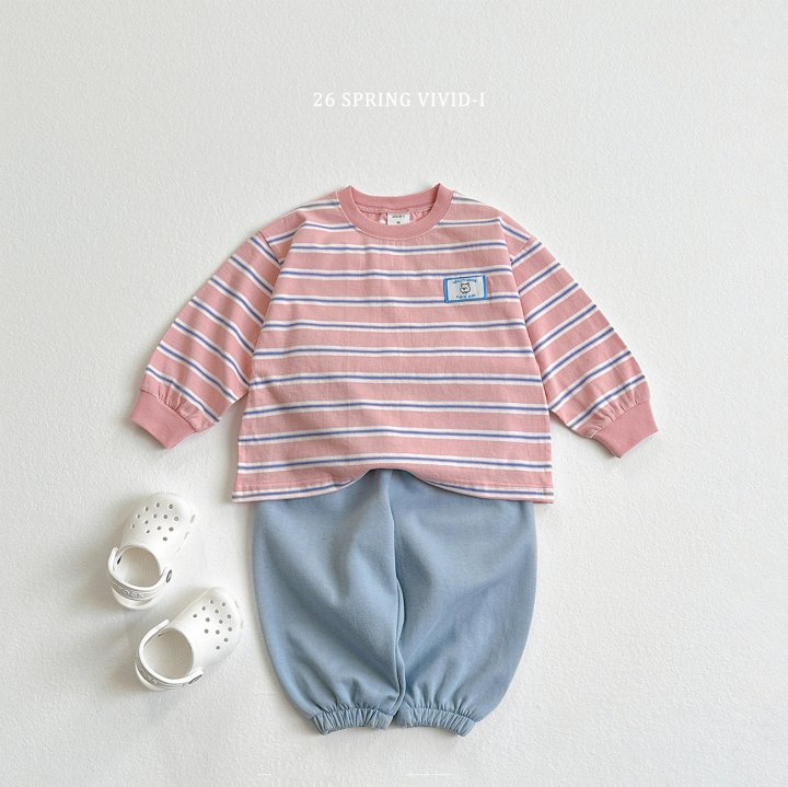 Vivid I - Korean Children Fashion - #kidsstore - Animal Label Stripe Tee - 10