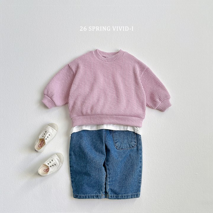 Vivid I - Korean Children Fashion - #kidsstore - Knit Ribbed Sweatshirt - 9