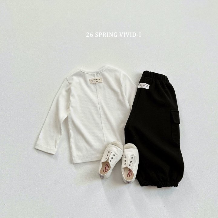 Vivid I - Korean Children Fashion - #kidsstore - Ribbed Label Tee - 7