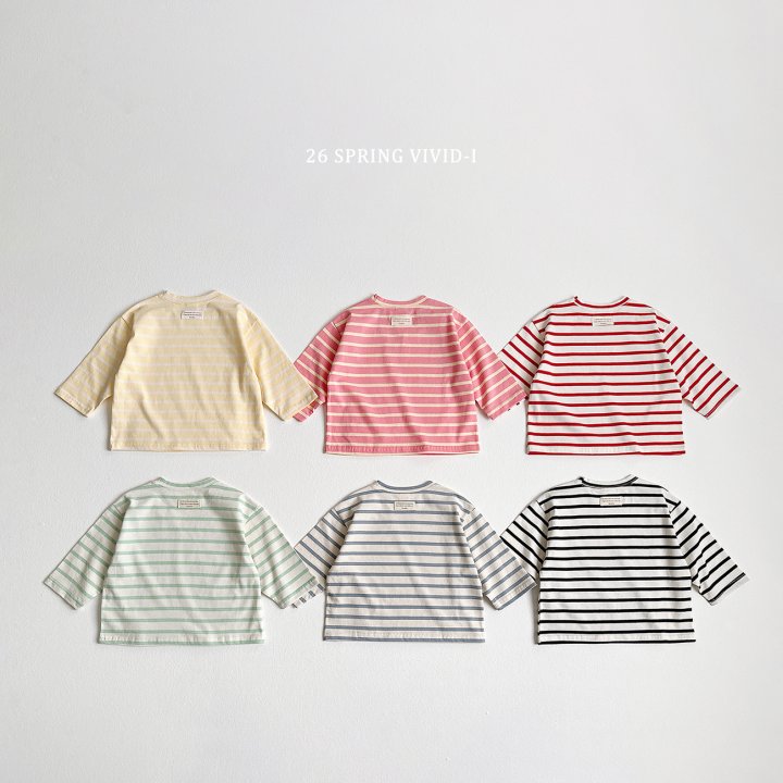 Vivid I - Korean Children Fashion - #kidsstore - Label Stripe Single Tee