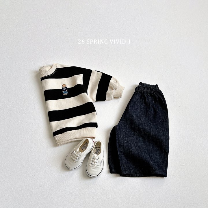 Vivid I - Korean Children Fashion - #kidsstore - 9-Length Linen Denim Pants - 6