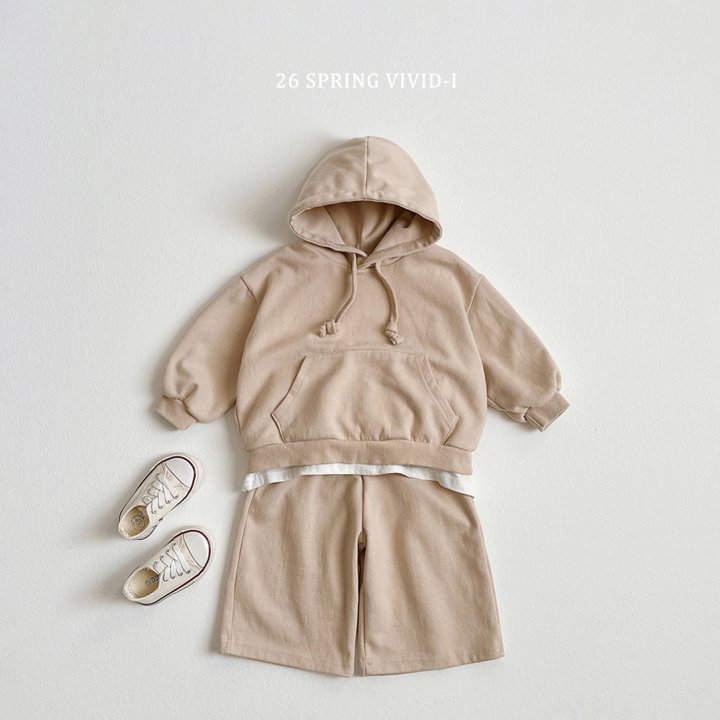 Vivid I - Korean Children Fashion - #kidsshorts - Hooded Mid Pants Set - 4
