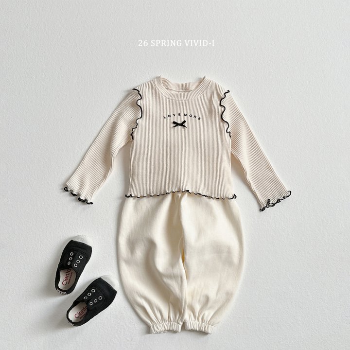 Vivid I - Korean Children Fashion - #kidsstore - Ribbon Ribbed Wave Tee - 5