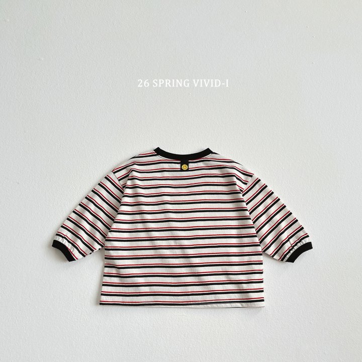 Vivid I - Korean Children Fashion - #kidzfashiontrend - Smile Multi Stripe Tee - 6