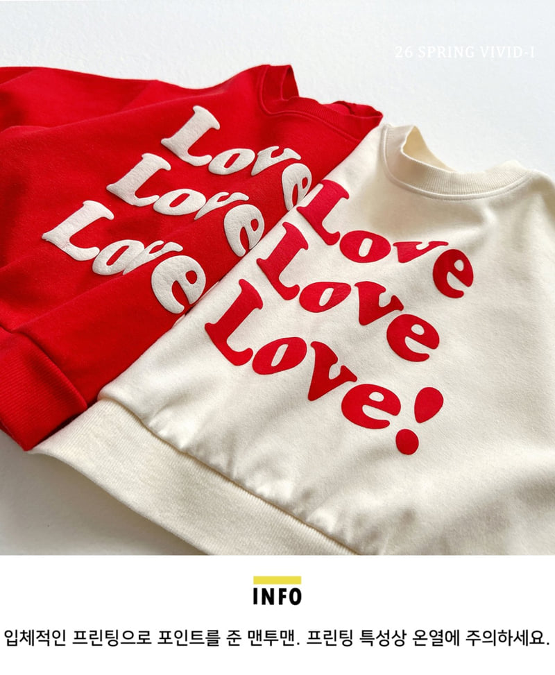 Vivid I - Korean Children Fashion - #kidzfashiontrend - Love Love Love 3D Sweatshirt - 12