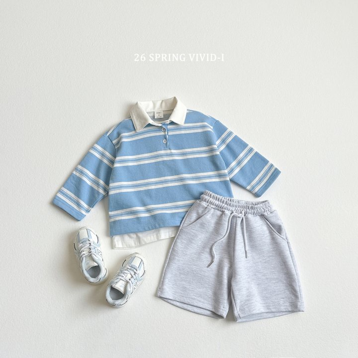 Vivid I - Korean Children Fashion - #kidzfashiontrend - Multi Stripe Collared Tee - 9