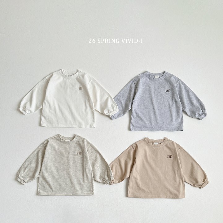 Vivid I - Korean Children Fashion - #kidzfashiontrend - M Embroidery Single Tee