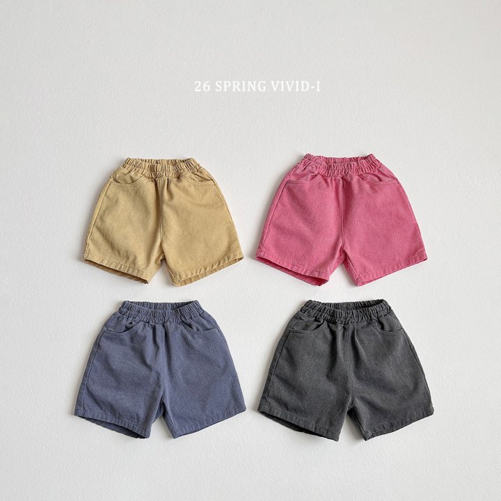 Vivid I - Korean Children Fashion - #kidzfashiontrend - Pigment Half Pants