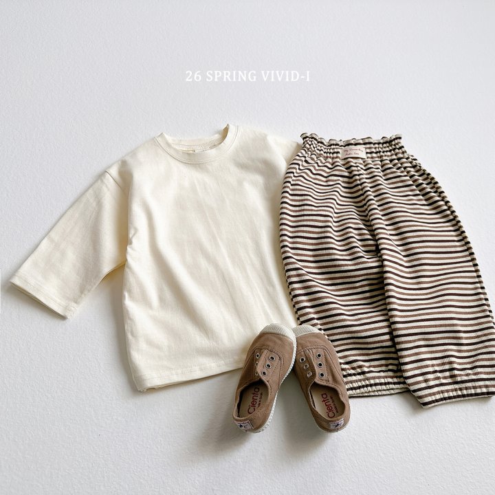 Vivid I - Korean Children Fashion - #kidzfashiontrend - Label Stripe Pants - 8