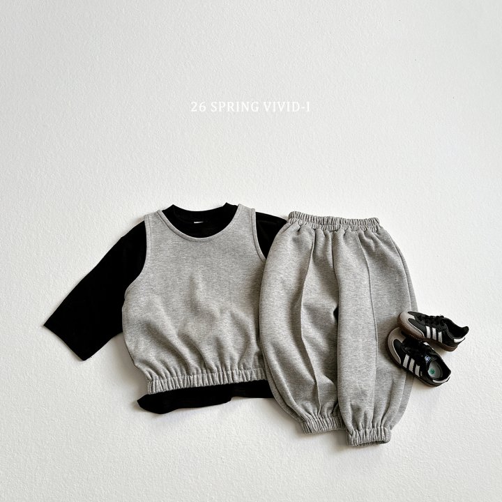 Vivid I - Korean Children Fashion - #kidzfashiontrend - Vest Pintuck Set - 3