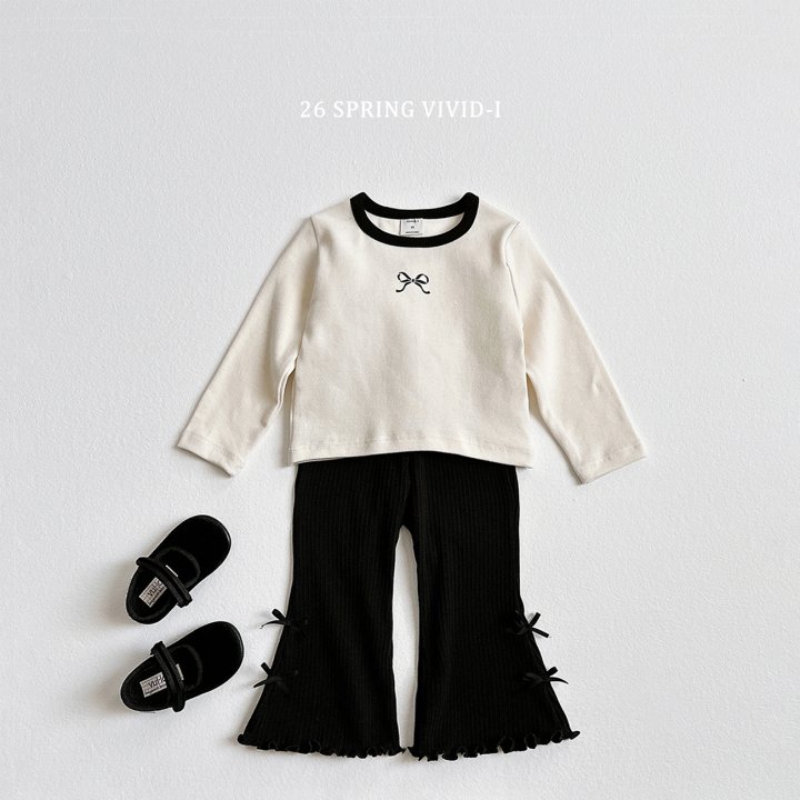 Vivid I - Korean Children Fashion - #kidsstore - Mini Ribbon Color-Block Tee - 4