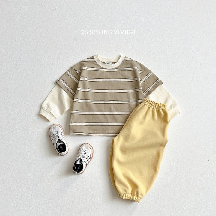 Vivid I - Korean Children Fashion - #littlefashionista - Combo Stripe Layered Tee - 9
