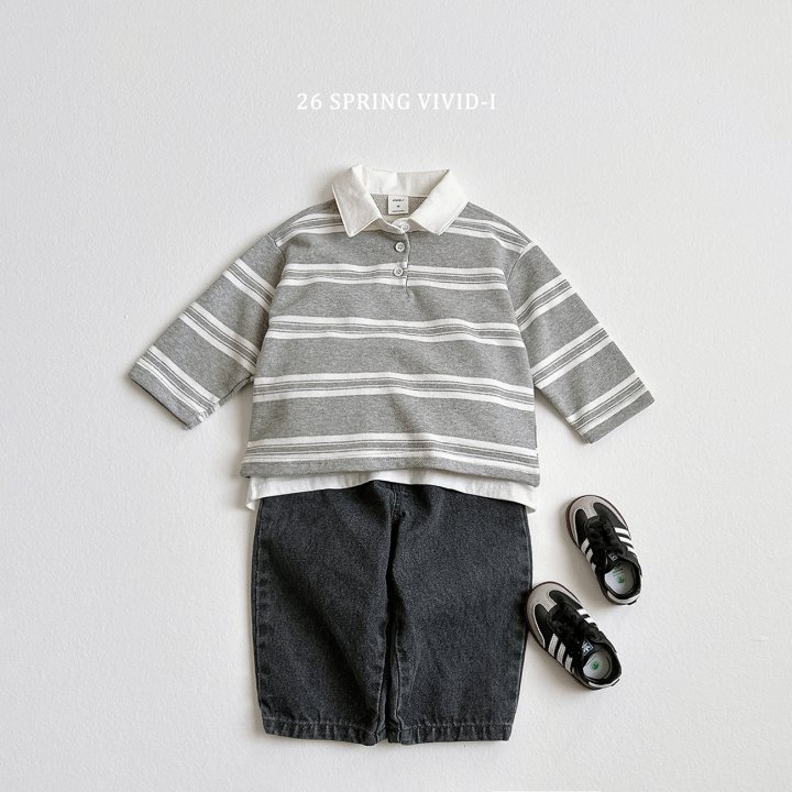 Vivid I - Korean Children Fashion - #littlefashionista - Multi Stripe Collared Tee - 11