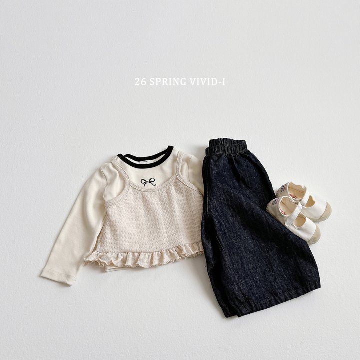 Vivid I - Korean Children Fashion - #littlefashionista - 9-Length Linen Denim Pants - 9