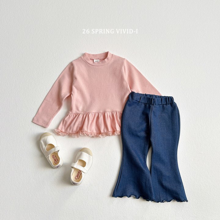 Vivid I - Korean Children Fashion - #littlefashionista - Denim Stretch Bootcut Pants - 6