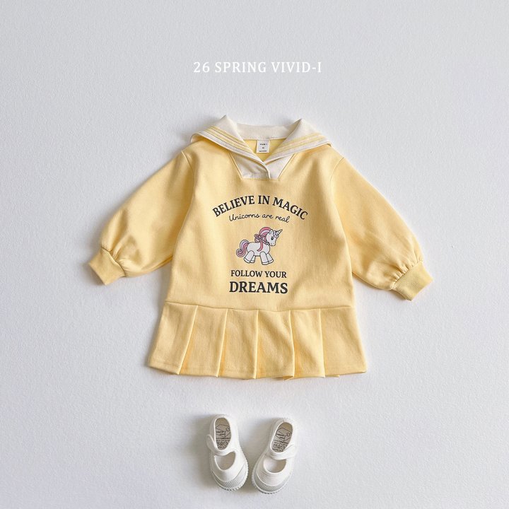 Vivid I - Korean Children Fashion - #littlefashionista - Sailor Unicorn One-piece - 3