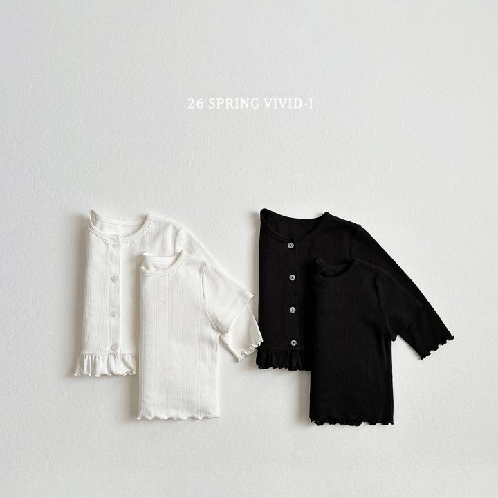 Vivid I - Korean Children Fashion - #littlefashionista - Eyelet Cardigan Set