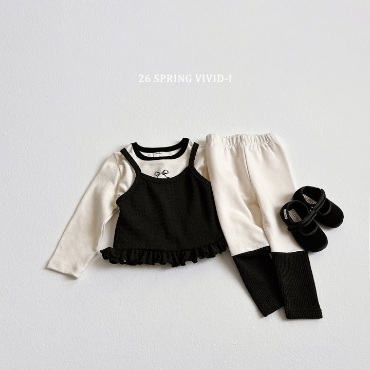 Vivid I - Korean Children Fashion - #littlefashionista - Mini Ribbon Color-Block Tee - 6