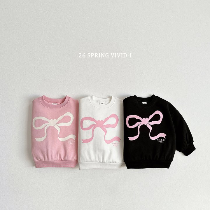 Vivid I - Korean Children Fashion - #magicofchildhood - Big Ribbon Sweatshirt