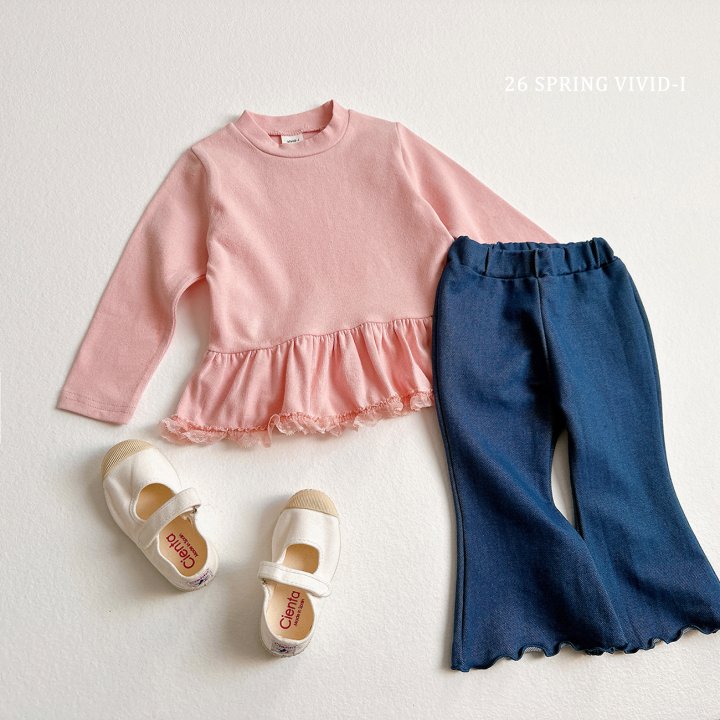 Vivid I - Korean Children Fashion - #magicofchildhood - Denim Stretch Bootcut Pants - 7