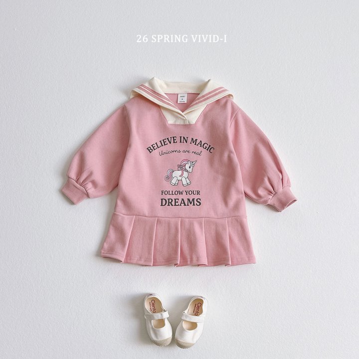 Vivid I - Korean Children Fashion - #littlefashionista - Sailor Unicorn One-piece - 4