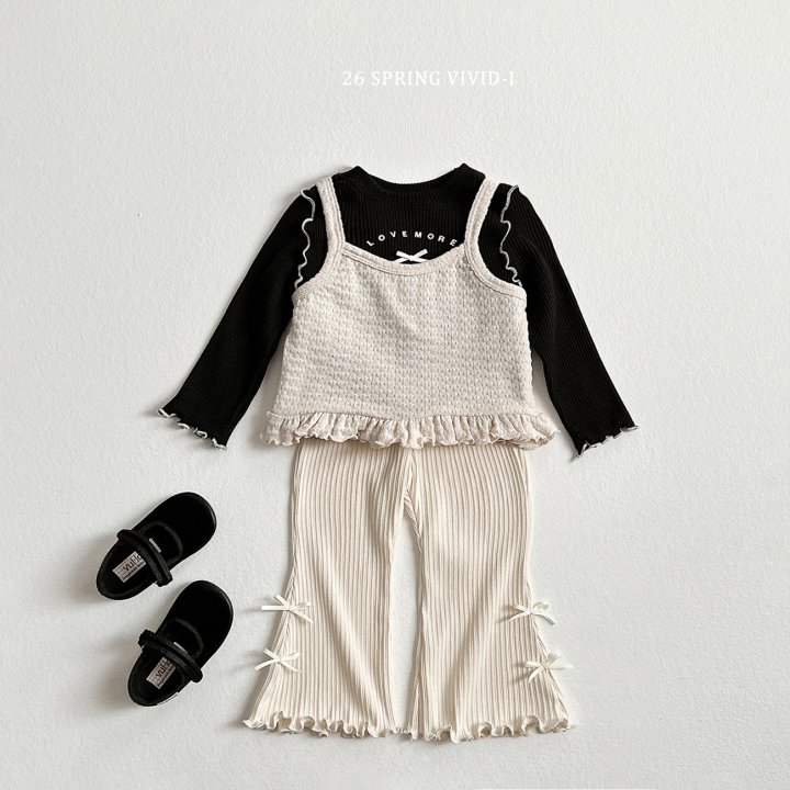 Vivid I - Korean Children Fashion - #magicofchildhood - Ribbon Ribbed Wave Tee - 9