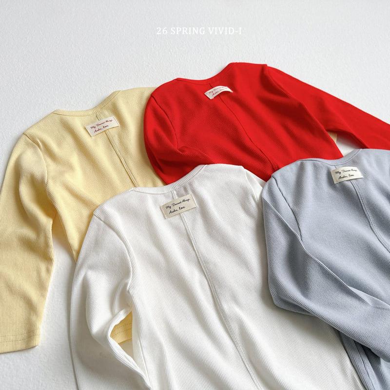 Vivid I - Korean Children Fashion - #minifashionista - Ribbed Label Tee - 12