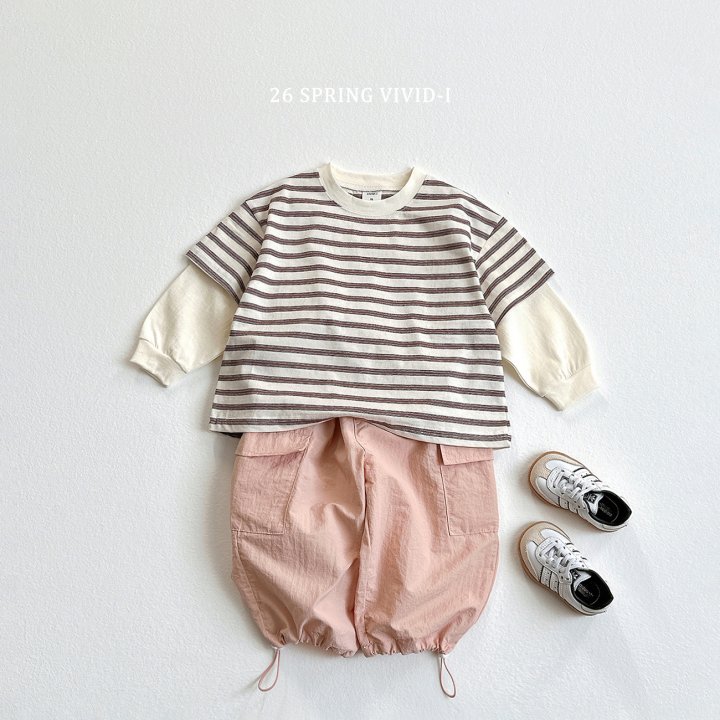Vivid I - Korean Children Fashion - #minifashionista - Combo Stripe Layered Tee - 11