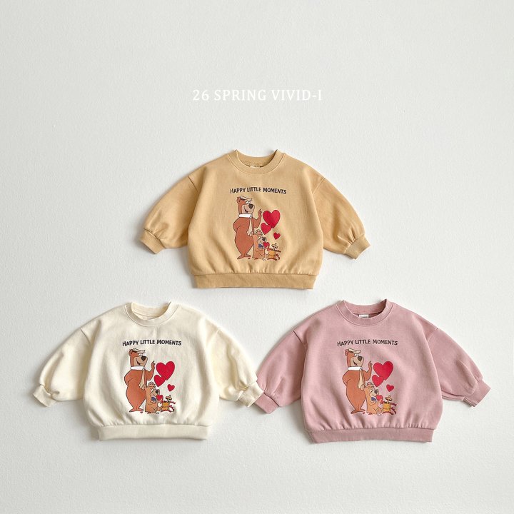Vivid I - Korean Children Fashion - #minifashionista - Heart Bear Sweatshirt