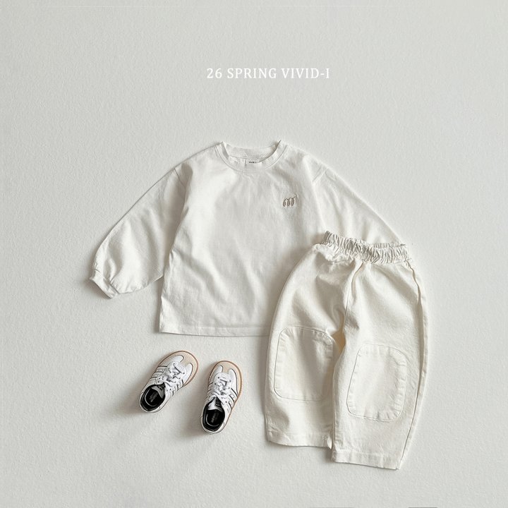 Vivid I - Korean Children Fashion - #minifashionista - M Embroidery Single Tee - 5