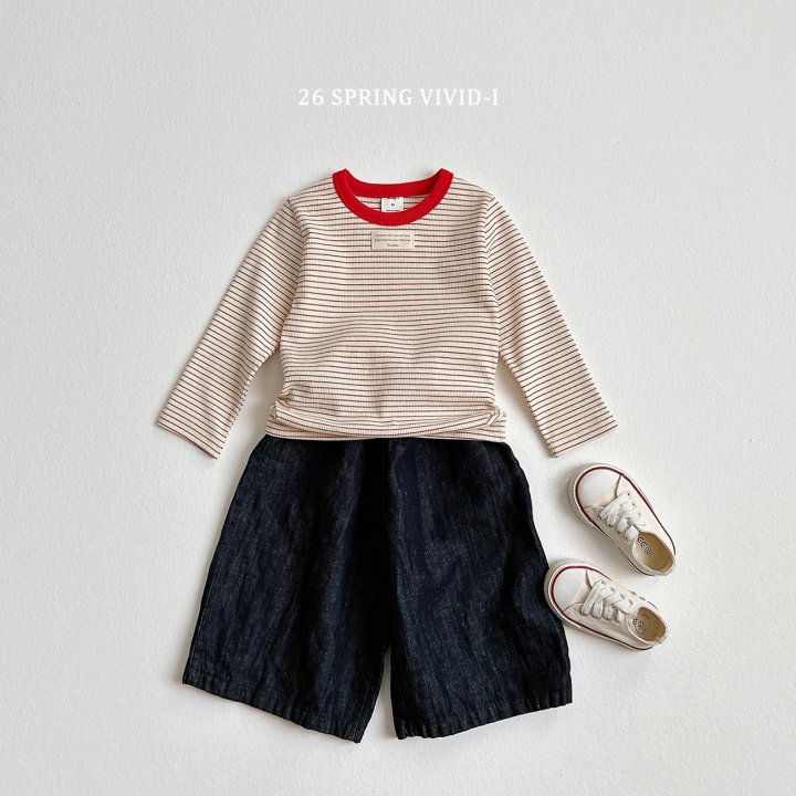 Vivid I - Korean Children Fashion - #minifashionista - 9-Length Linen Denim Pants - 11