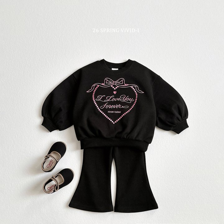 Vivid I - Korean Children Fashion - #magicofchildhood - Ribbon Heart Bootcut Set - 4