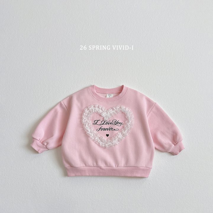 Vivid I - Korean Children Fashion - #minifashionista - Heart Lace Sweatshirt - 4