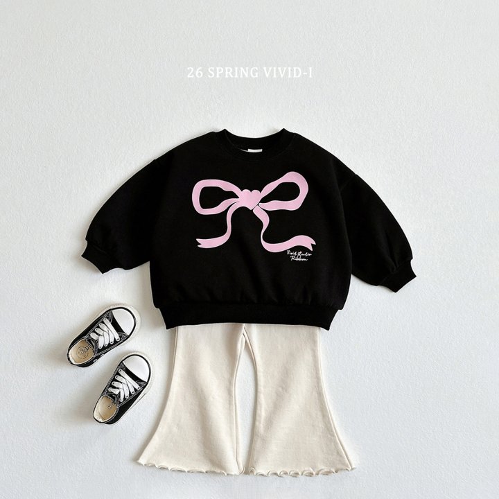 Vivid I - Korean Children Fashion - #prettylittlegirls - Big Ribbon Sweatshirt - 3