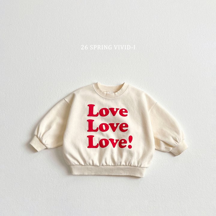 Vivid I - Korean Children Fashion - #prettylittlegirls - Love Love Love 3D Sweatshirt - 3