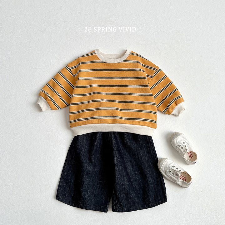 Vivid I - Korean Children Fashion - #prettylittlegirls - 9-Length Linen Denim Pants - 12