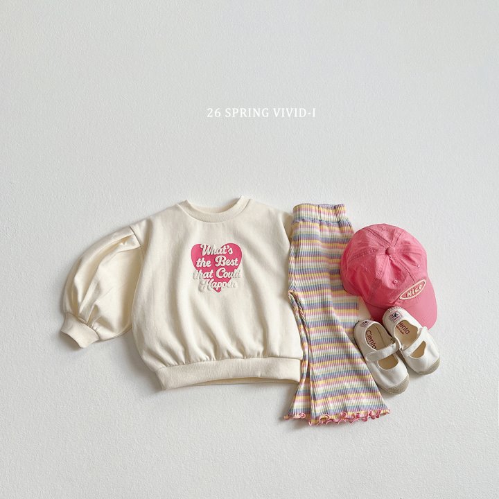 Vivid I - Korean Children Fashion - #prettylittlegirls - Rainbow Bootcut Pants - 8