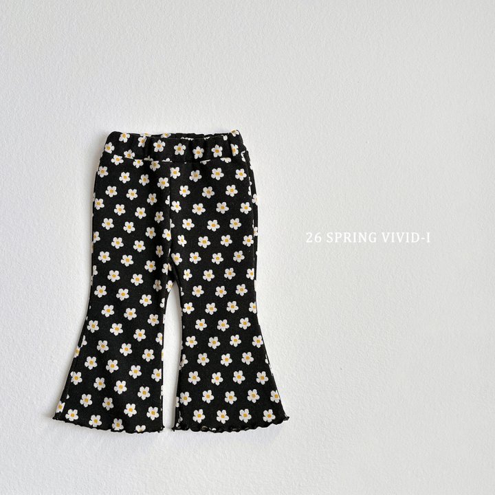 Vivid I - Korean Children Fashion - #prettylittlegirls - Spring Pattern Bootcut Pants - 6