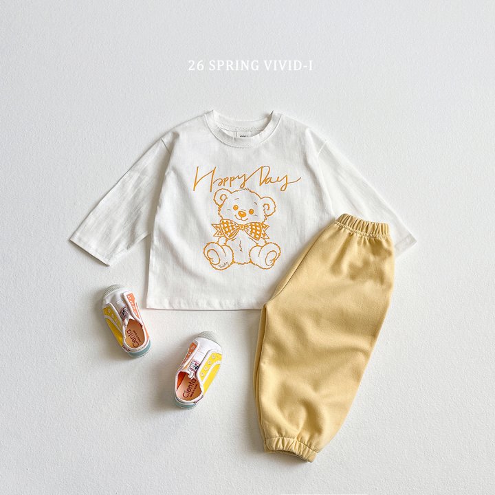 Vivid I - Korean Children Fashion - #prettylittlegirls - Happy Bear Check Set - 7