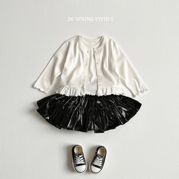 Vivid I - Korean Children Fashion - #minifashionista - Eyelet Cardigan Set - 4
