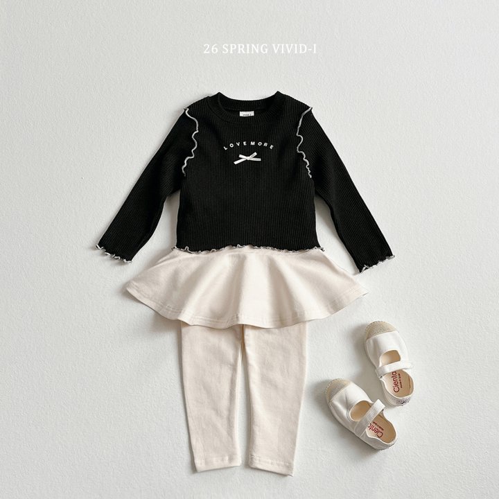 Vivid I - Korean Children Fashion - #prettylittlegirls - Ribbon Ribbed Wave Tee - 11