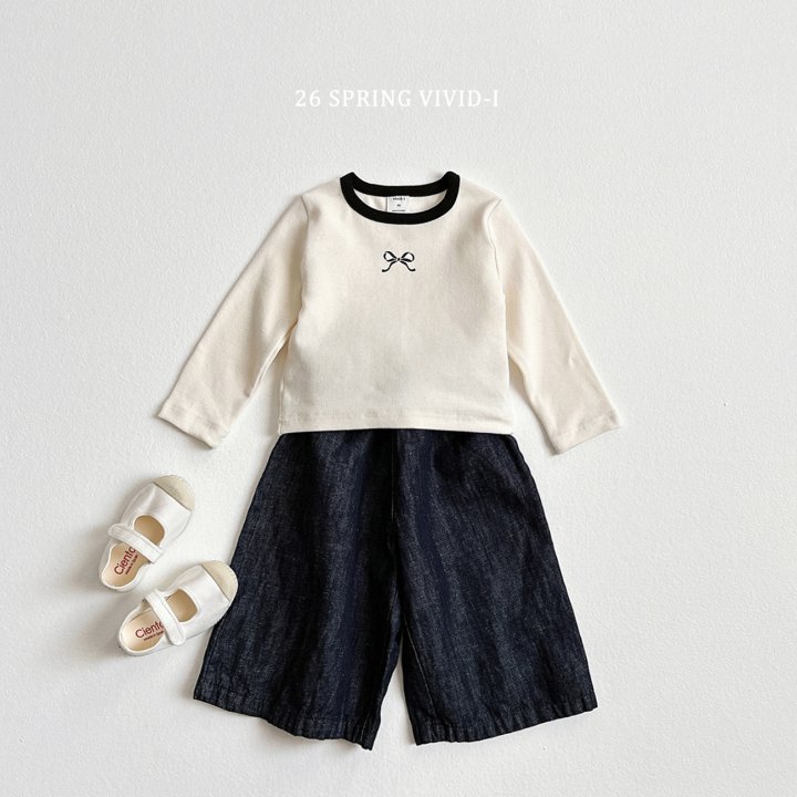 Vivid I - Korean Children Fashion - #prettylittlegirls - Mini Ribbon Color-Block Tee - 9